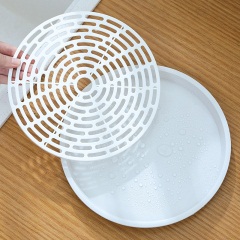 6多功能双层沥水盘塑料圆形置物架创意家用厨房水果沥水托盘茶盘