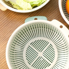 6洗菜盆沥水篮客厅厨房创意多功能家用果盘双层塑料洗菜篮子水果篮