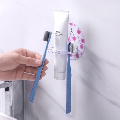 6A牙刷置物架吸盘式可爱简约多功能牙具架免打孔卫生间吸壁牙刷架