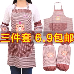 6A家用厨房做饭韩版时尚防水防油工作围裙男女式成人可爱罩衣围腰