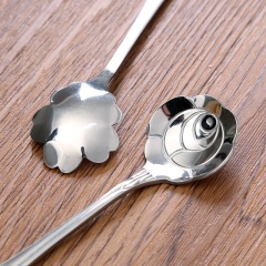 6日式创意可爱樱花勺不锈钢咖啡勺长柄搅拌勺甜品勺小花瓣勺子餐具