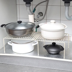 6可伸缩铁艺厨房置物架橱柜碗碟架家用厨具沥水调味品收纳架整理架