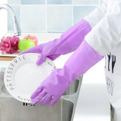 1防水家务手套厨房清洁耐用加长胶皮手套家用洗衣洗碗薄款橡胶手套