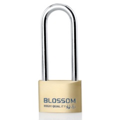 C17梅花（BLOSSOM）铜挂锁 u型锁 防水防锈长梁门锁 车厢柜门锁55MM BC076L